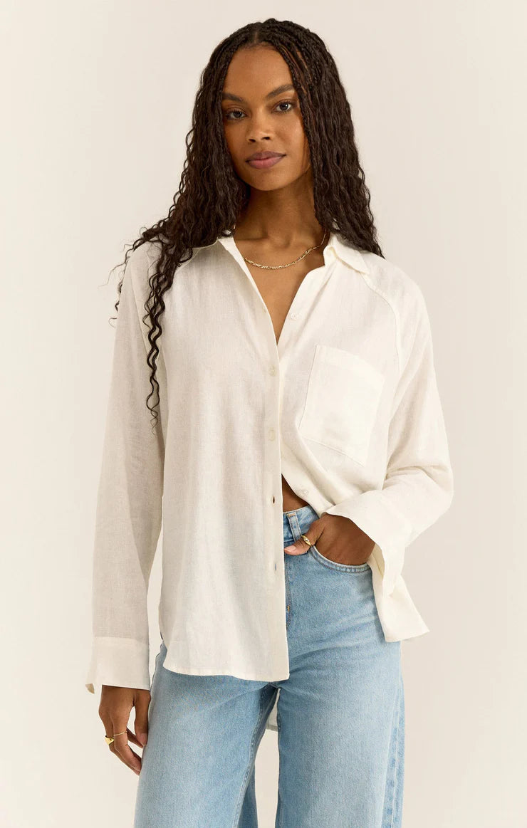 The Perfect Linen Top - White