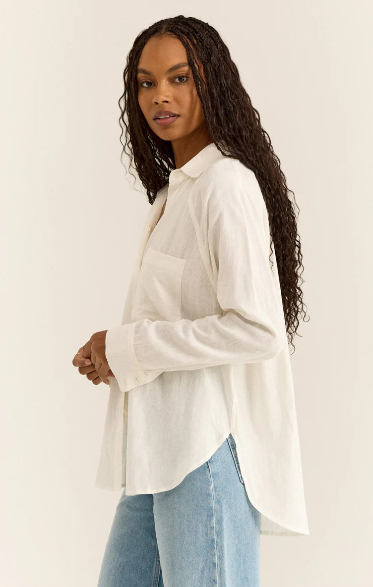 The Perfect Linen Top - White