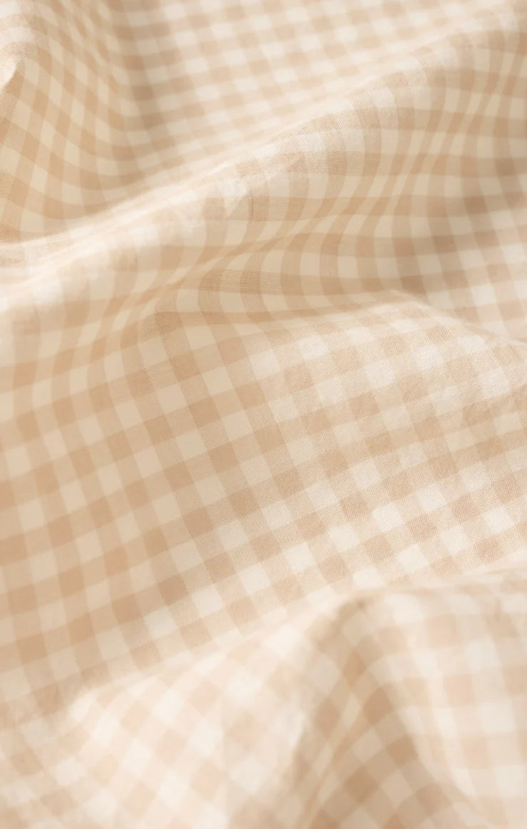 Seaport Gingham Button Up Top - Parchment