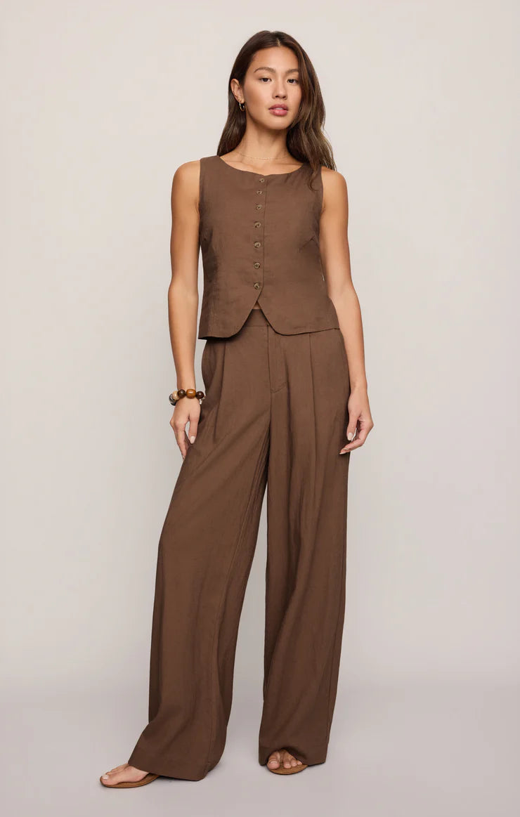 Roman Linen Vest - Palo Santo
