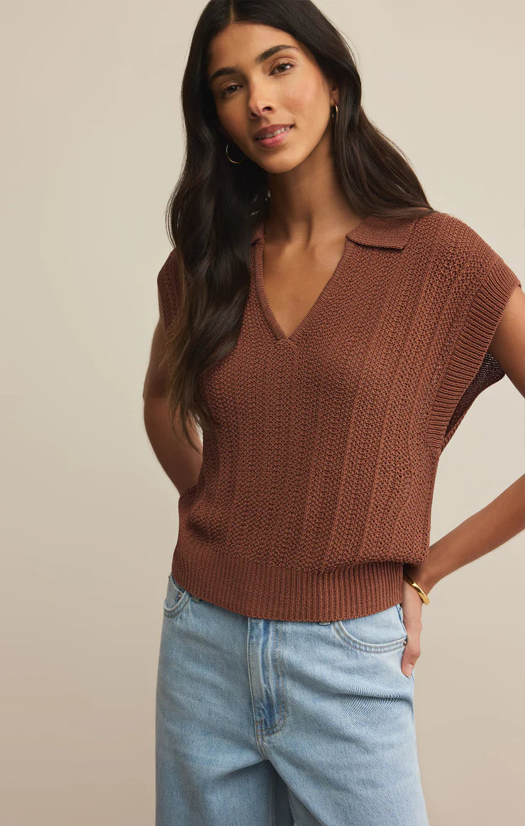 Lauden Polo Top - Teakwood