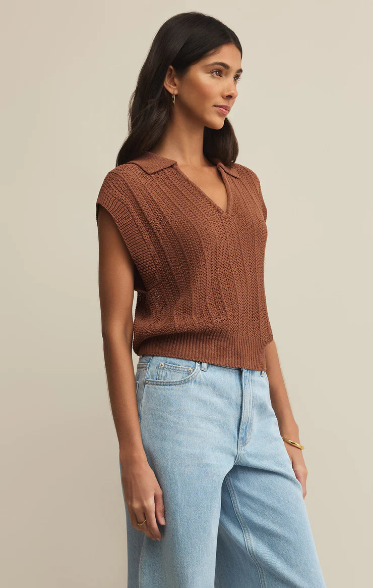 Lauden Polo Top - Teakwood