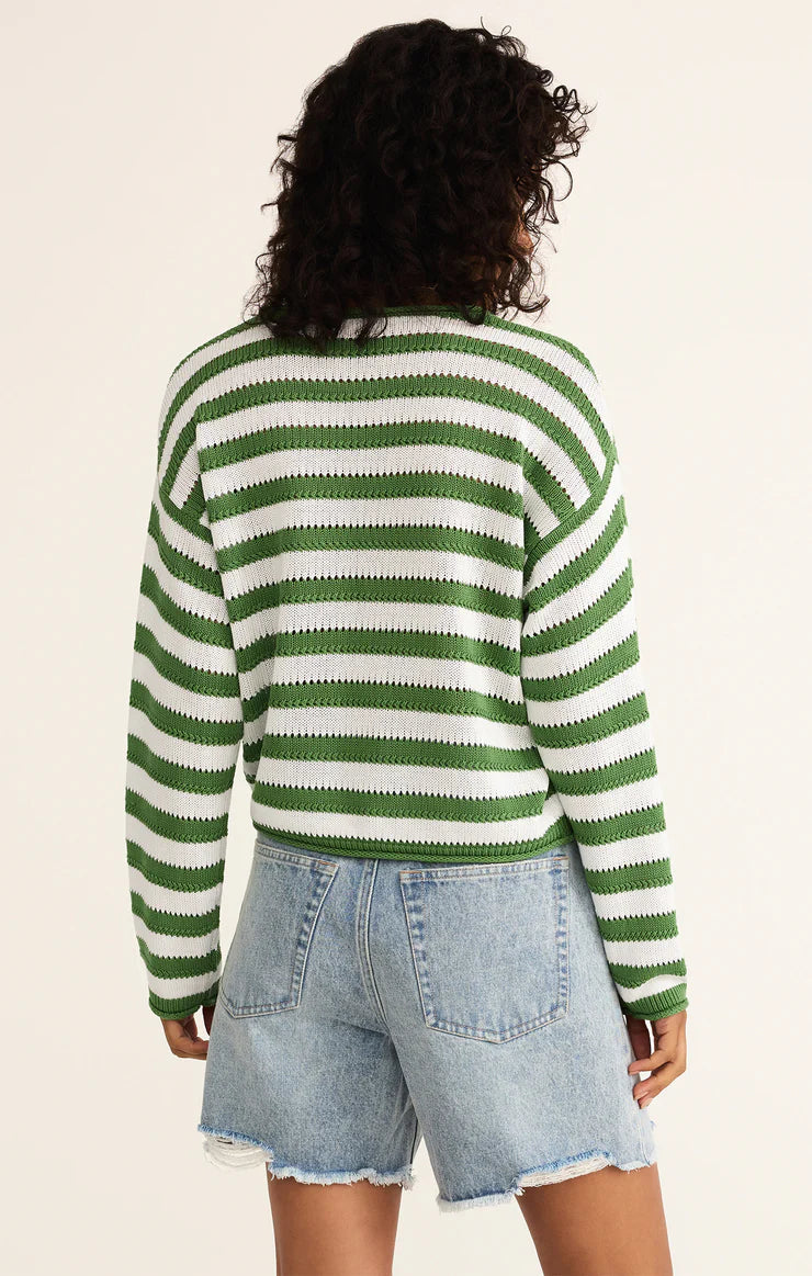 Prado Stripe Pointelle Sweater - Lawn