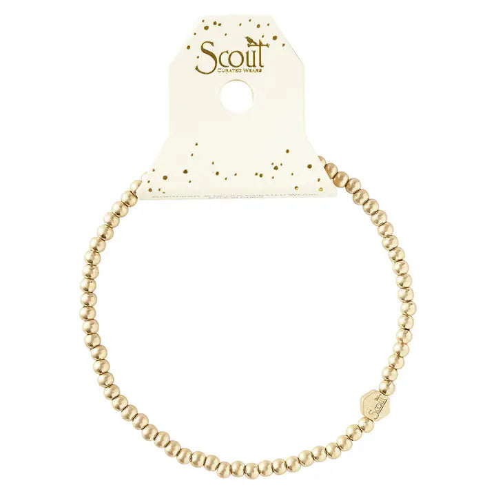Mini Metal Stacking Bracelet - Ball Beads Gold
