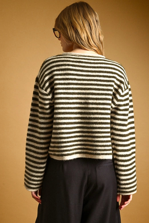 Striped Sweater Cardigan