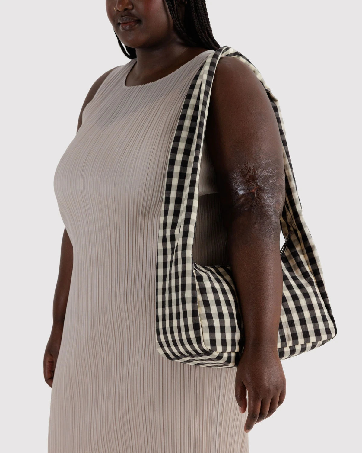 Nylon Meringue Bag - Black & Cream Gingham