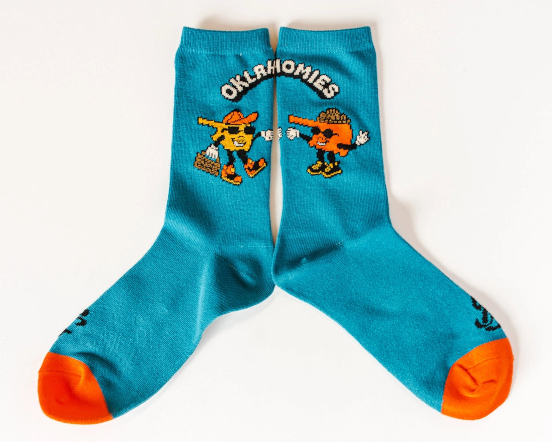 Oklahomies Crew Socks - Blue