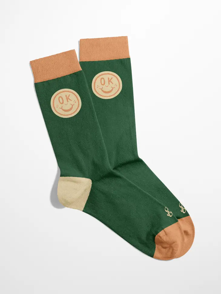 A-OK Crew Socks - Evergreen