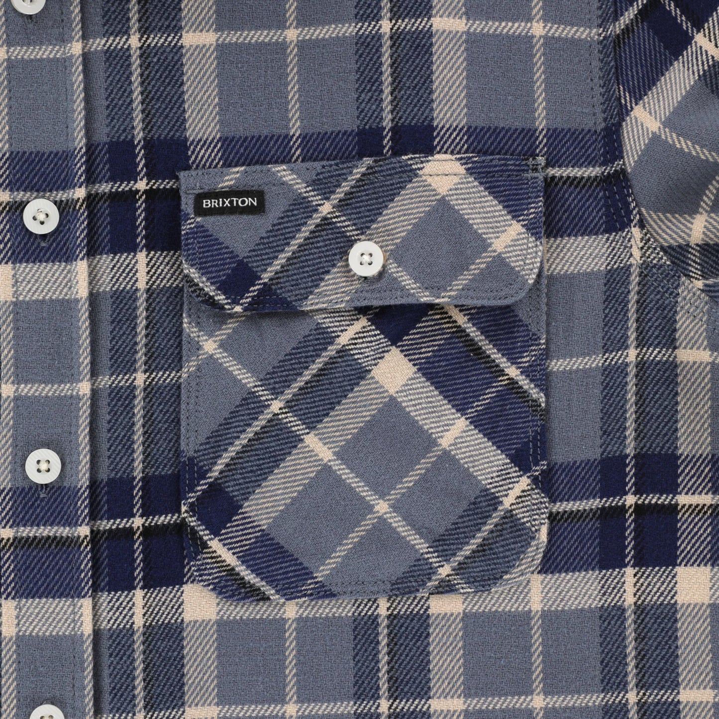 Bowery L/S Flannel - Flint Blue/Twilight Blue/Beige