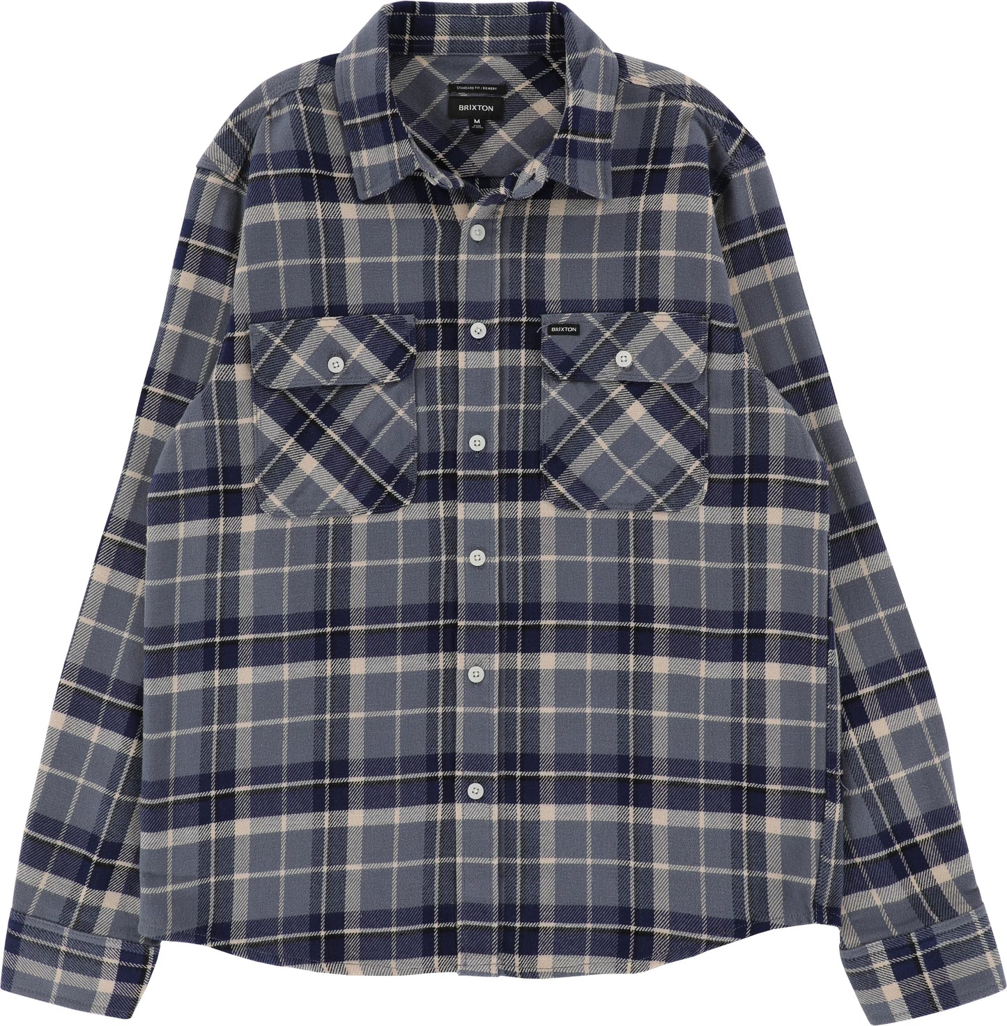 Bowery L/S Flannel - Flint Blue/Twilight Blue/Beige