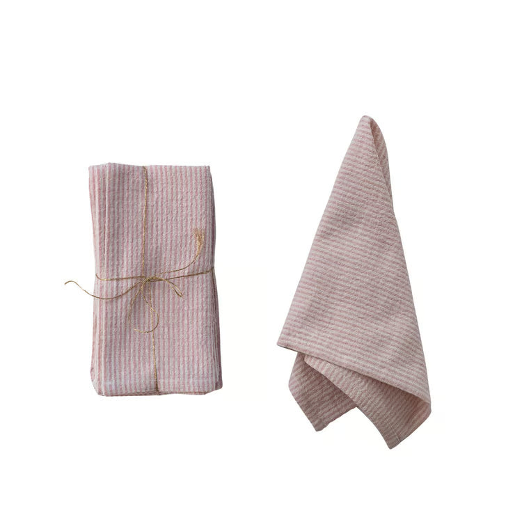 S/4 Woven Cotton Striped Napkins
