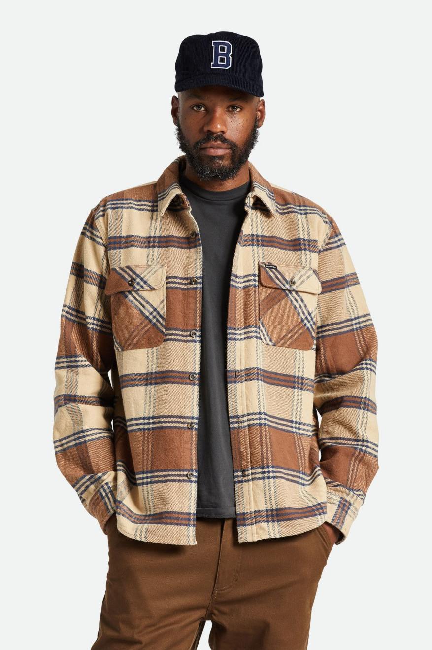 Bowery Heavy Weight L/S Flannel - Sand/Bison