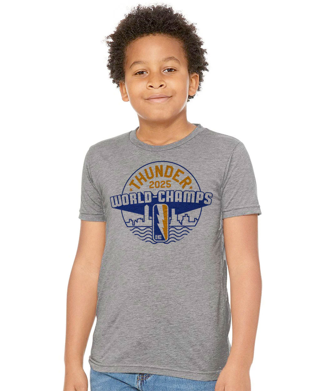 Thunder World Champs Kid's Tee - Grey