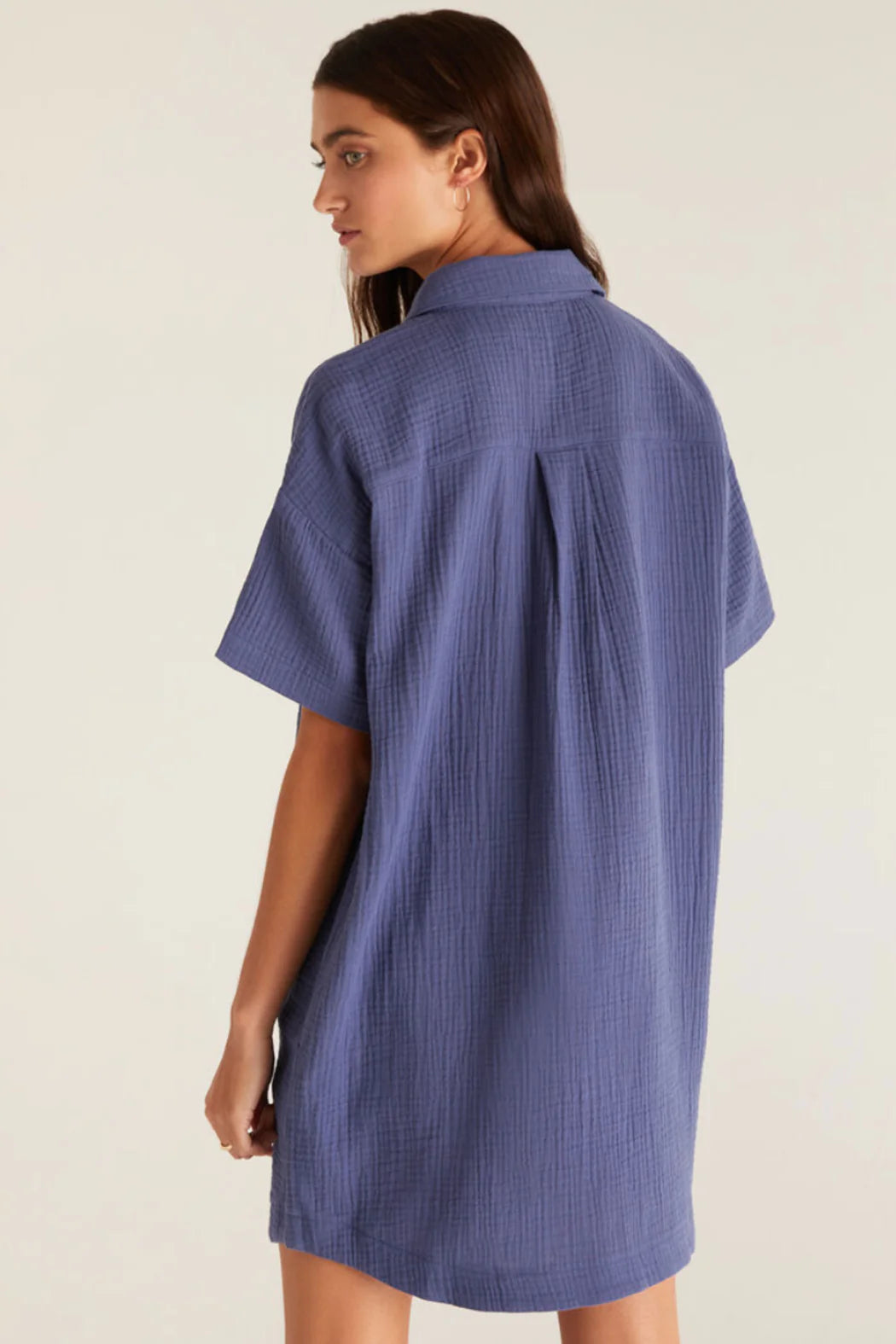 Cyrus Gauze Dress - Dusty Navy