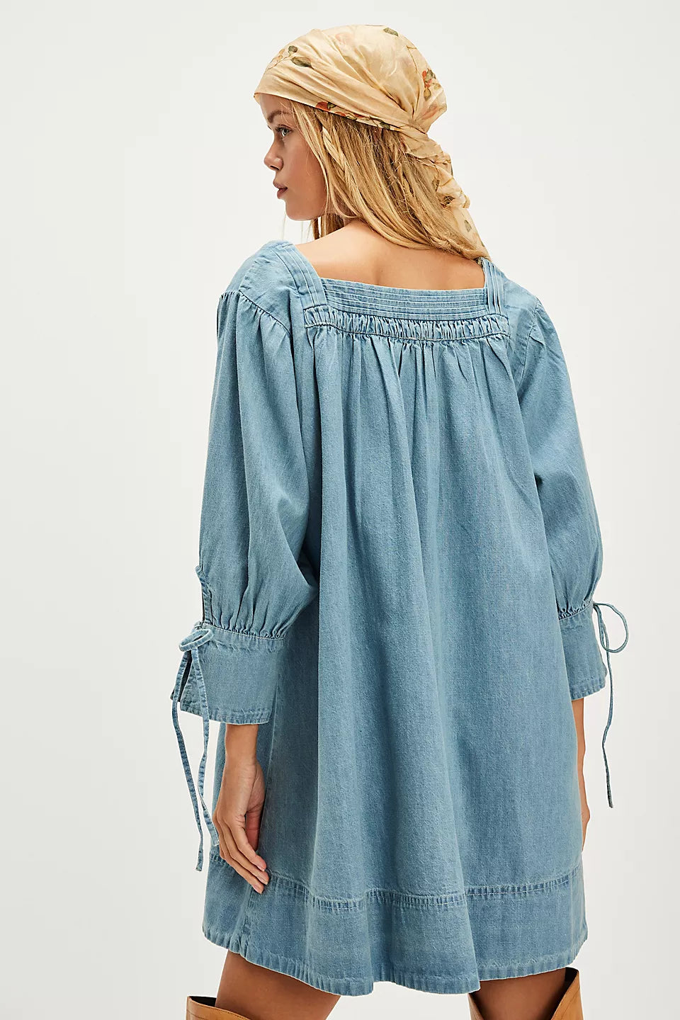 Sonora Denim Mini Dress - Cornflower