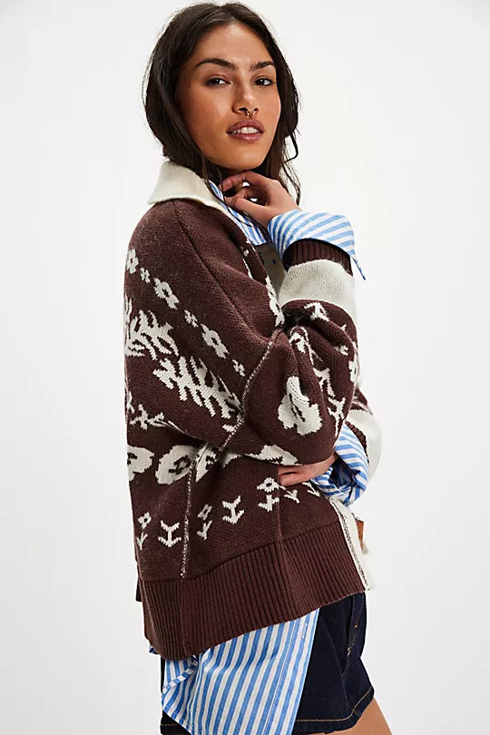 Shelby Cardigan - Chocolate Combo