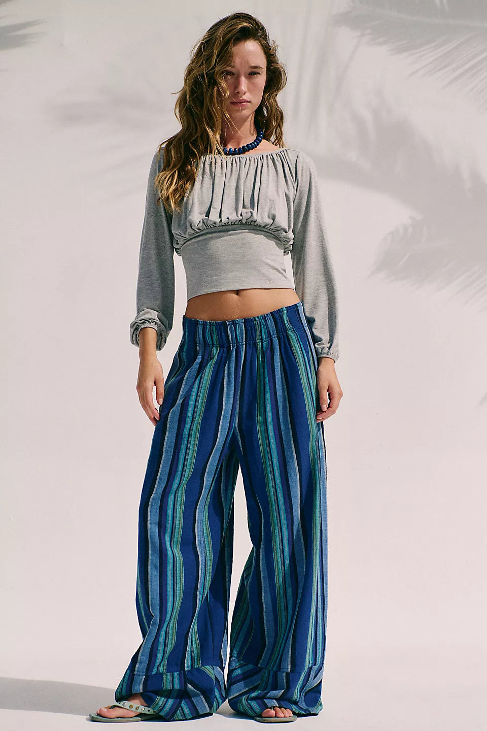 Days End Solar Linen Pant - Navy Combo