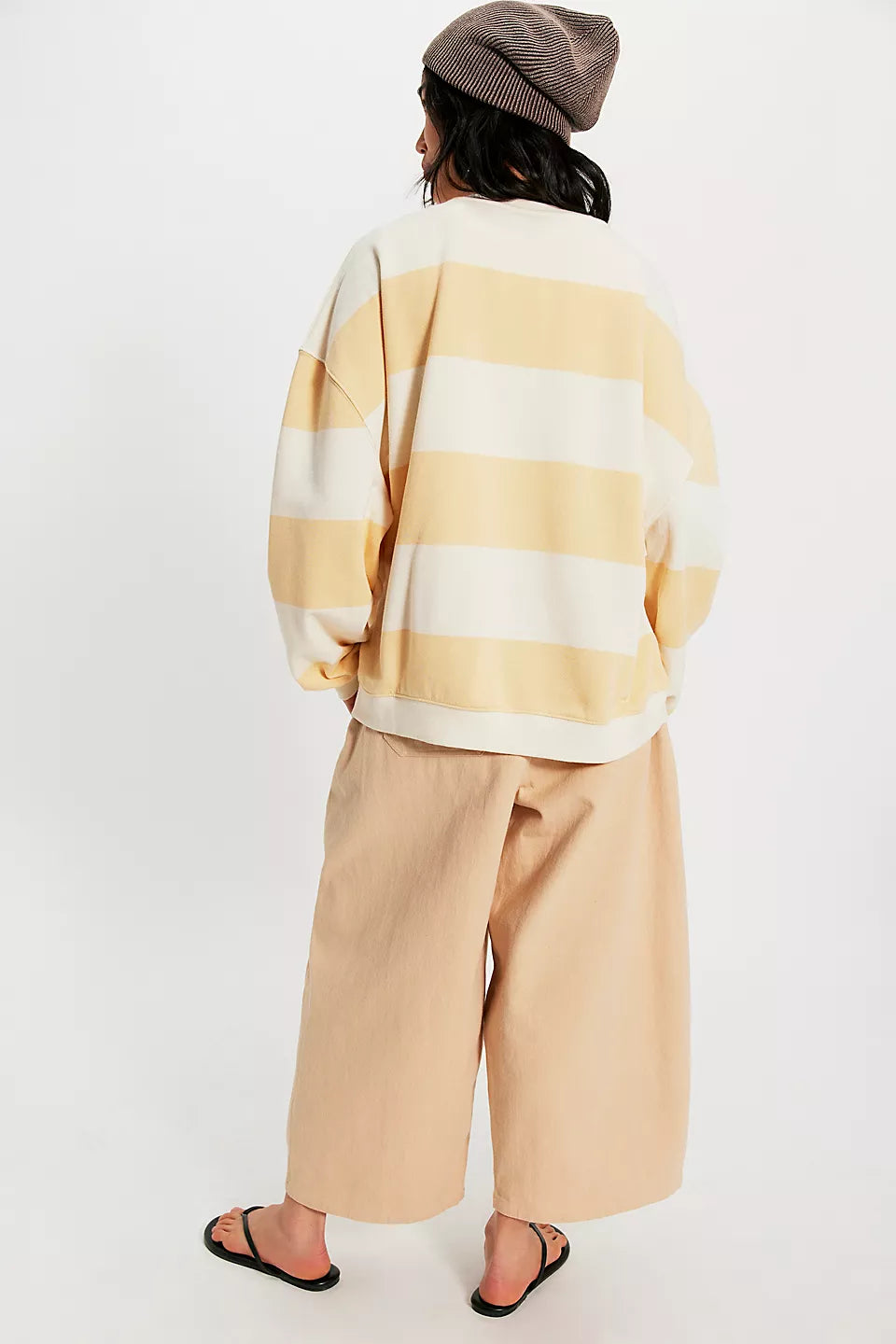 Classic Stripe Crew - Apricot Combo