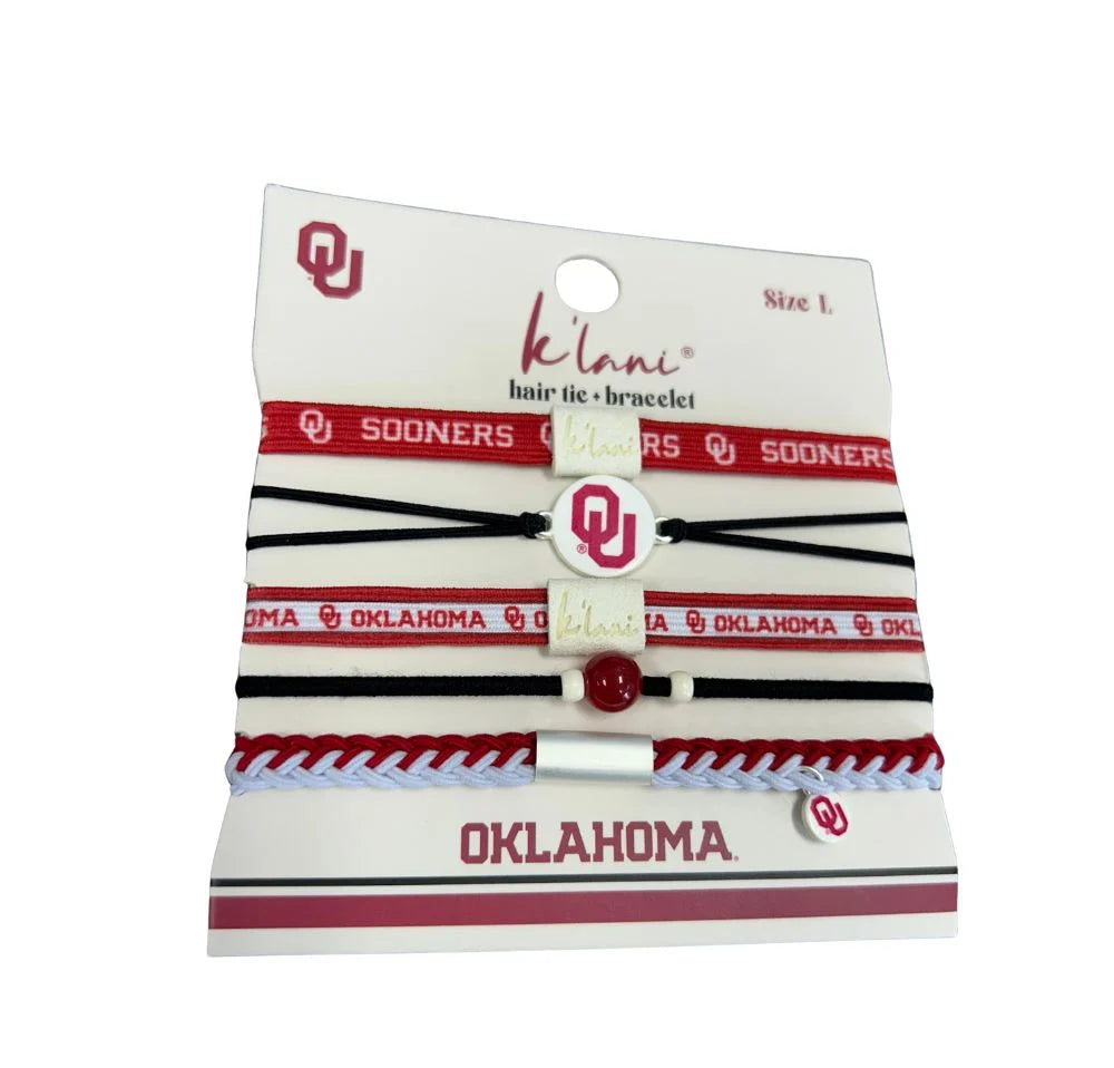 OU Game Day Hair Tie Bracelets
