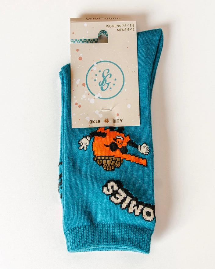 Oklahomies Crew Socks - Blue