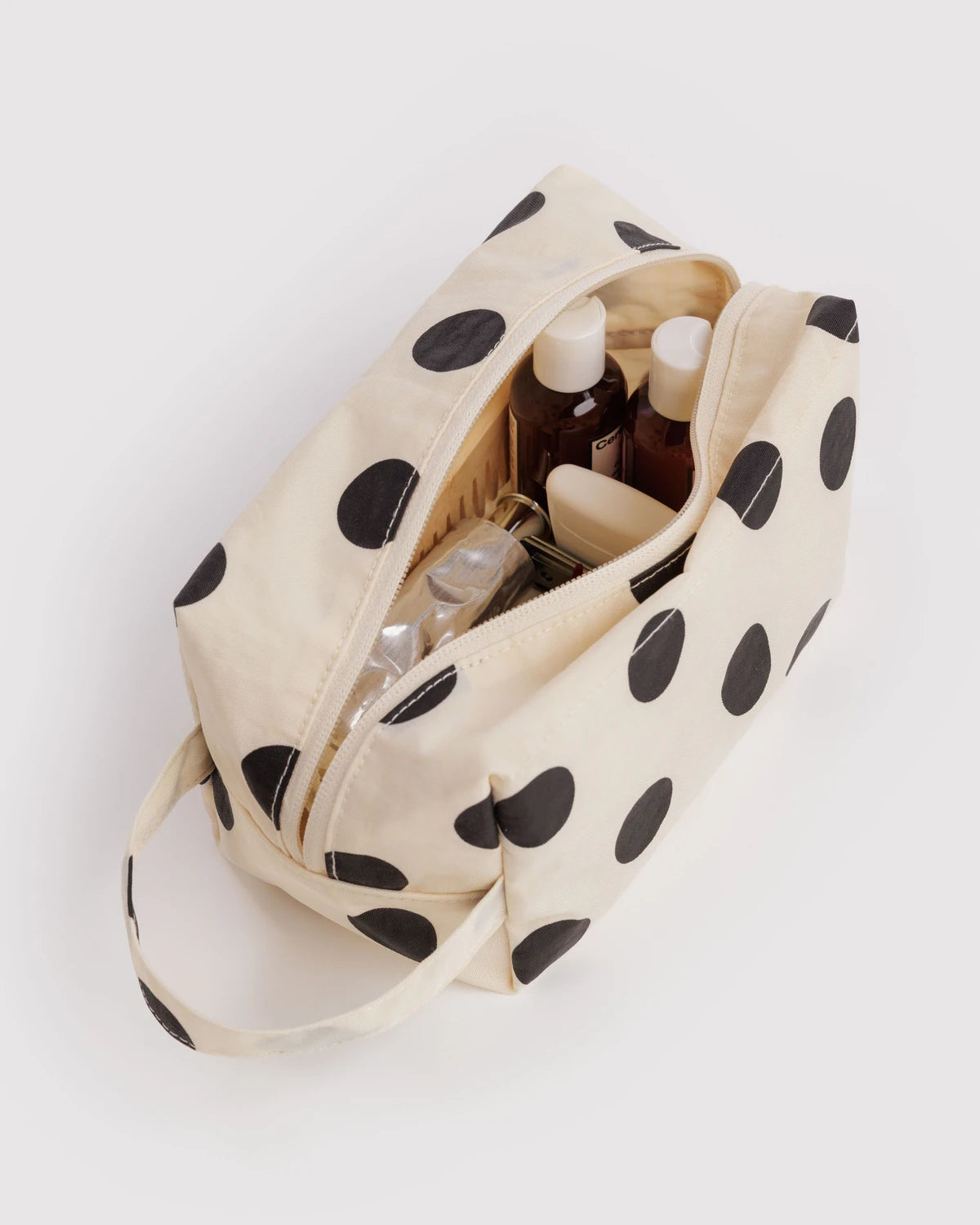 Dopp Kit - Cream & Black Polka Dot