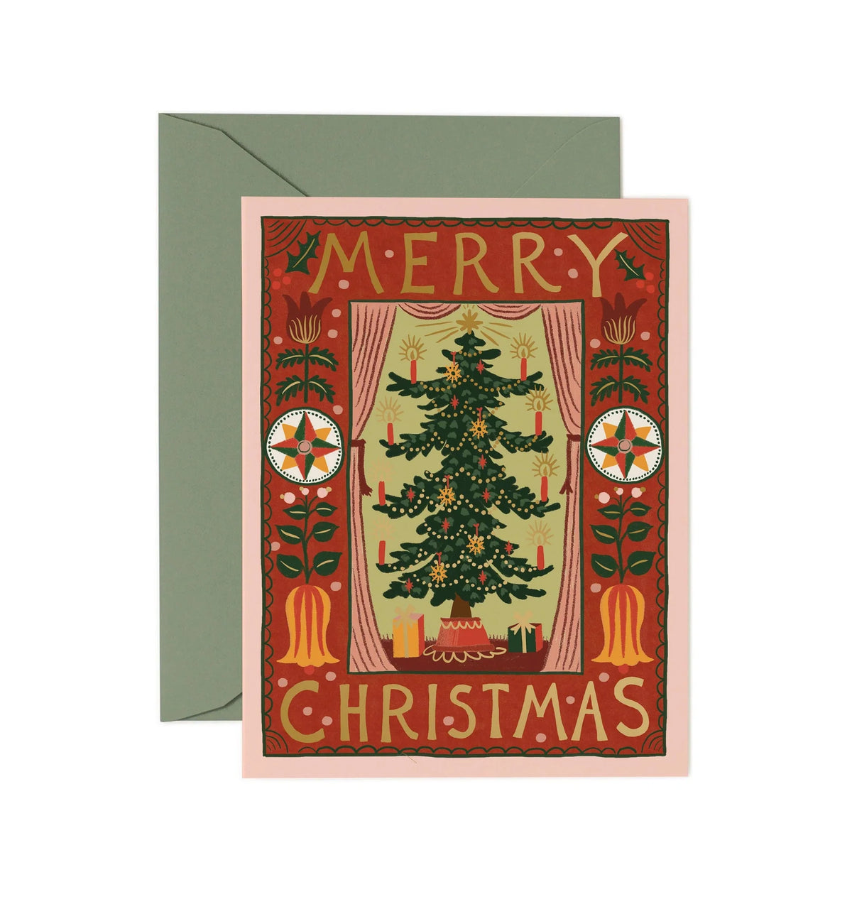 Folk Christmas Tree Holiday Card