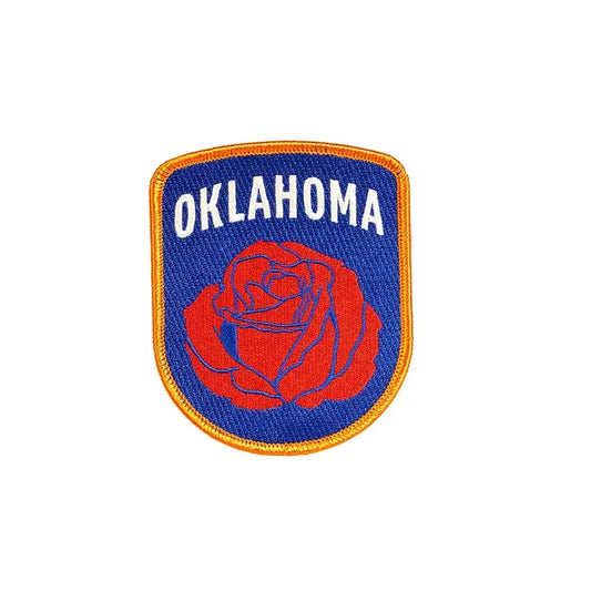 Oklahoma Rose Embroidered Patch