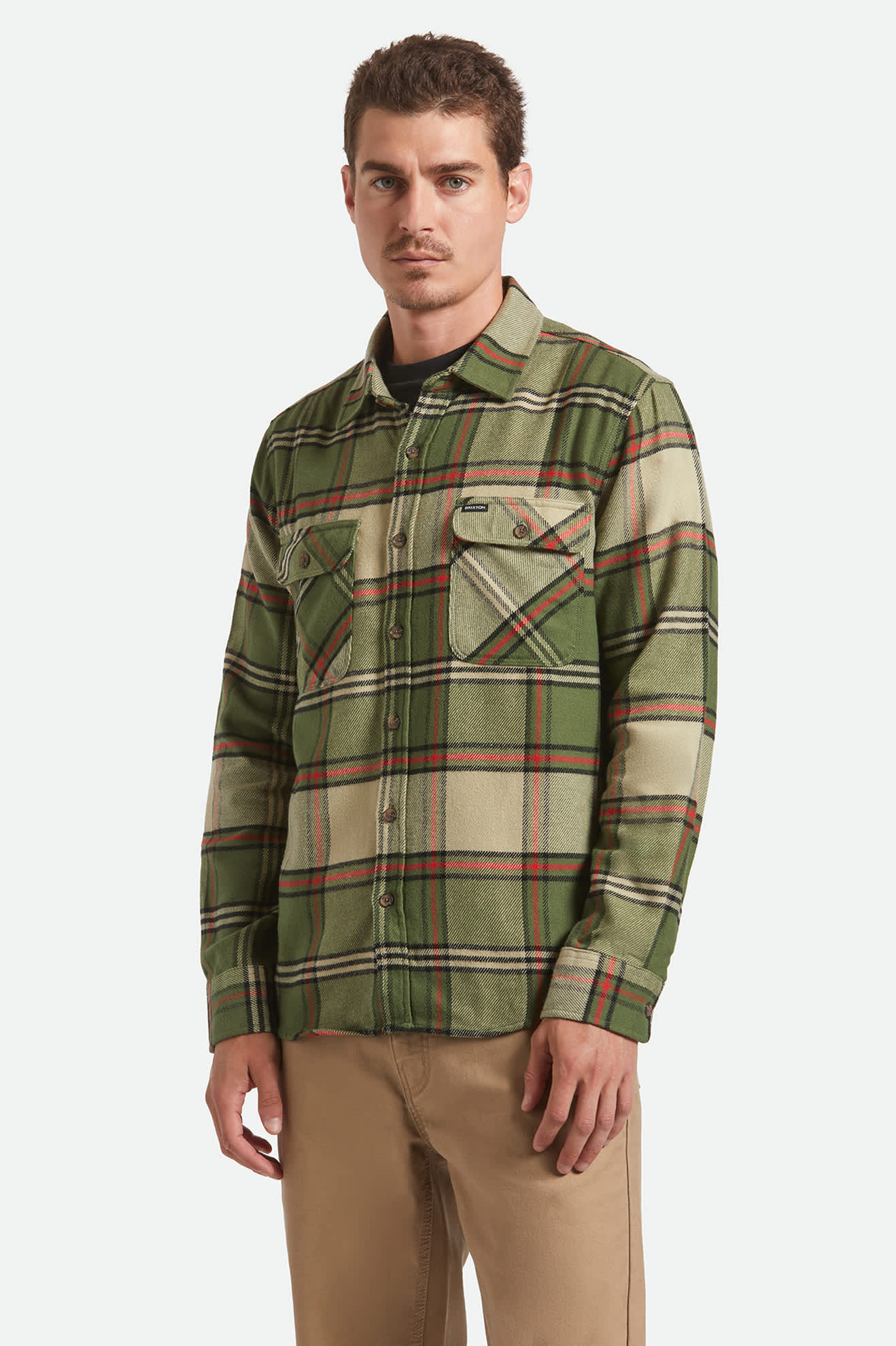 Bowery L/S Flannel - Wild Green/Elm/Adrenaline Rush