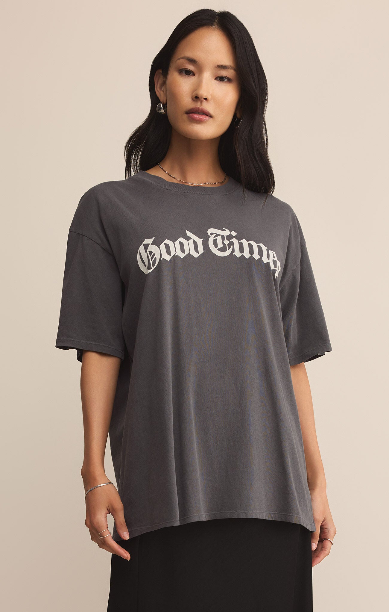Good Times City Tee - Charcoal Moon