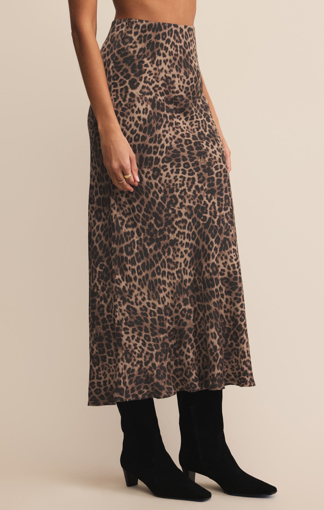 Izabel Leopard Skirt - Desert Tan