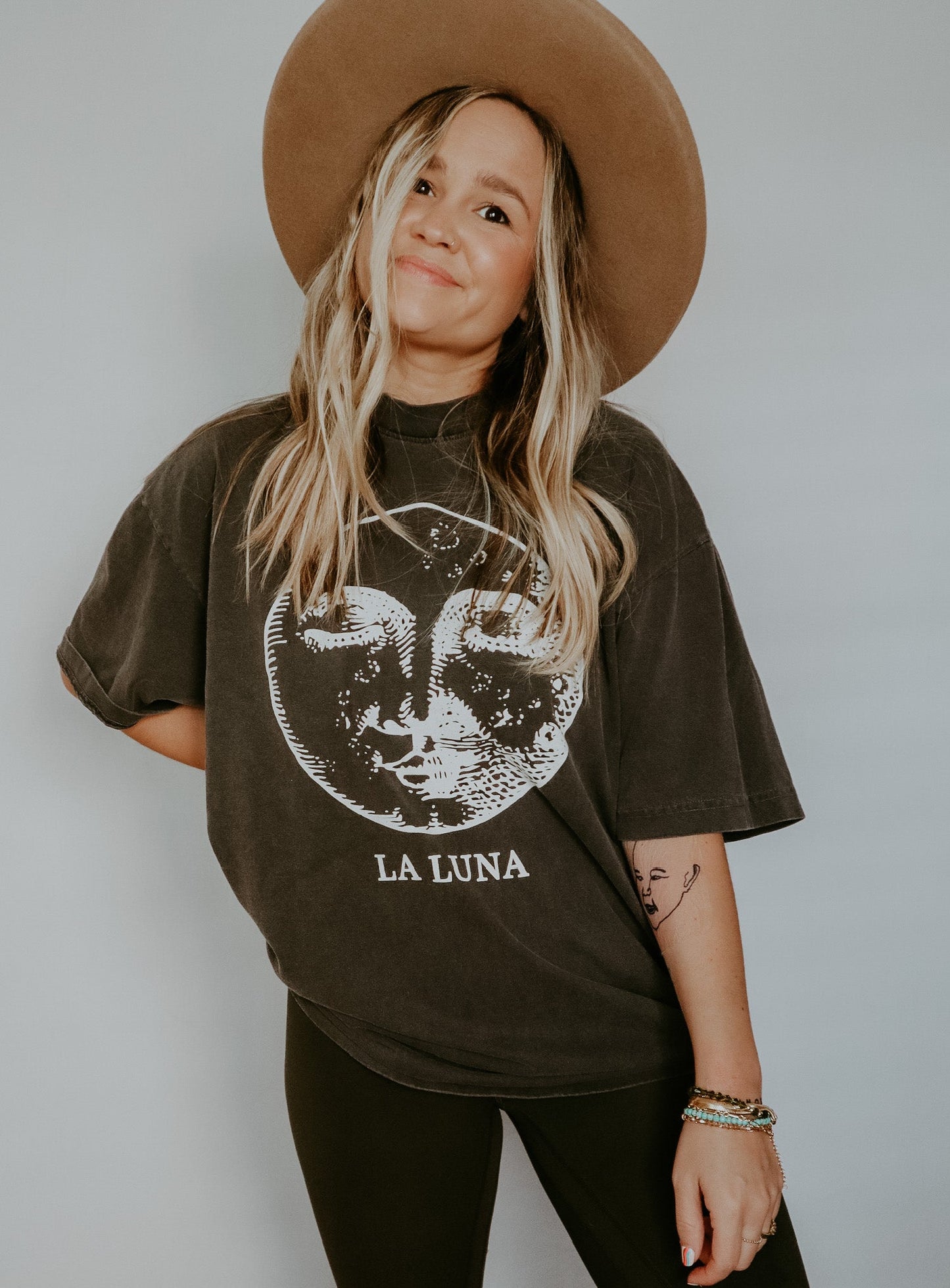 La Luna Moon Oversized Graphic Tee - Smoke