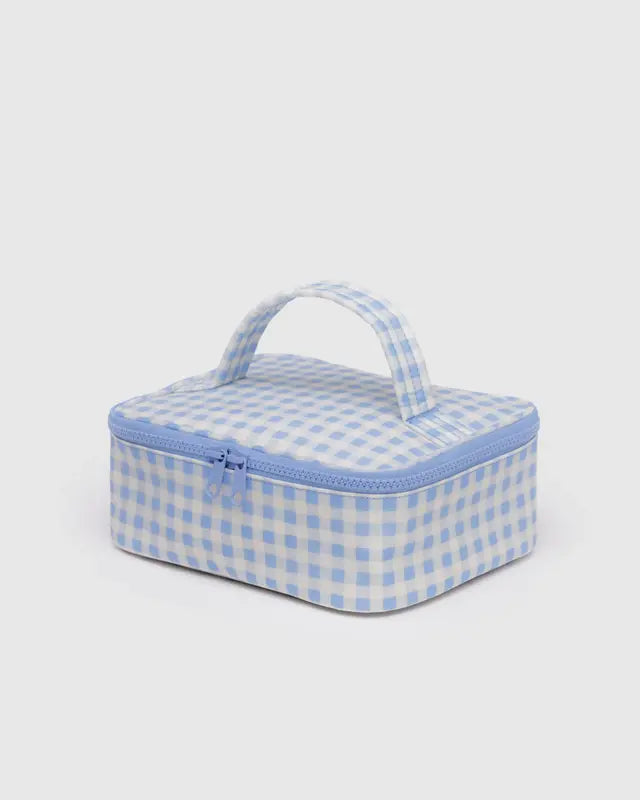 Small Cosmetic Case - Light Blue Gingham