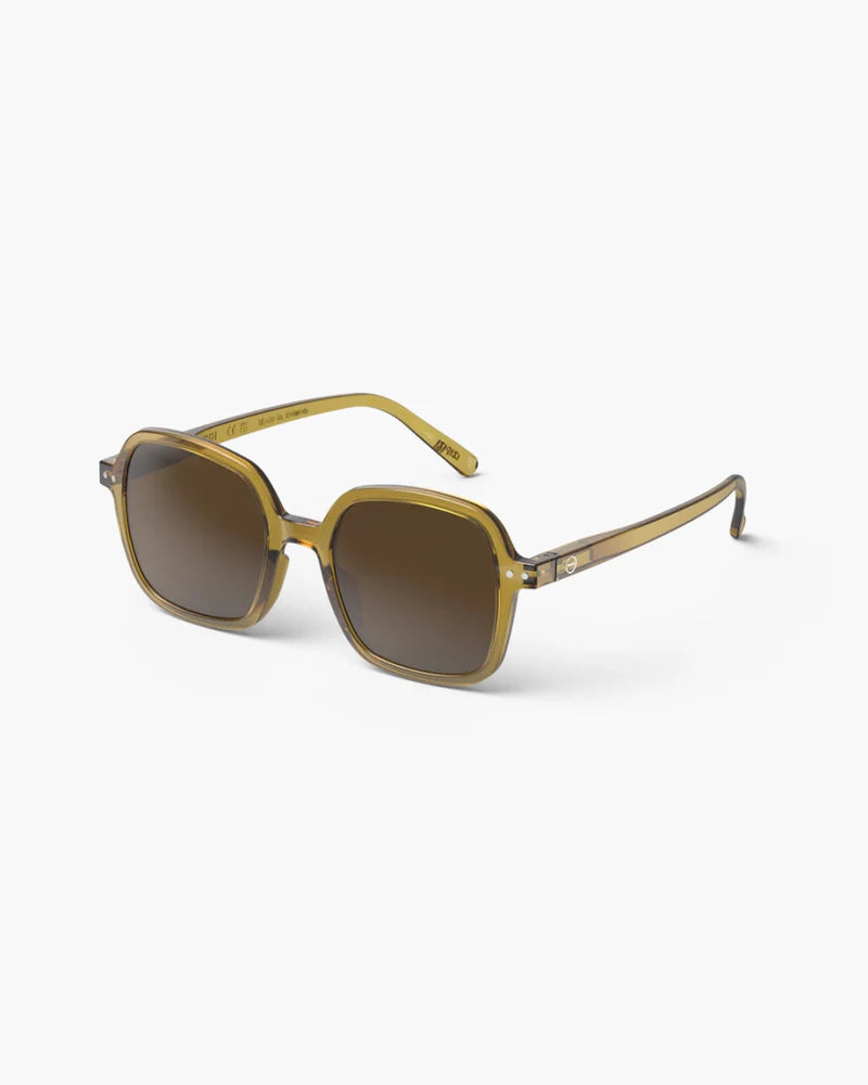 Office Shape Sunglasses - Golden Green