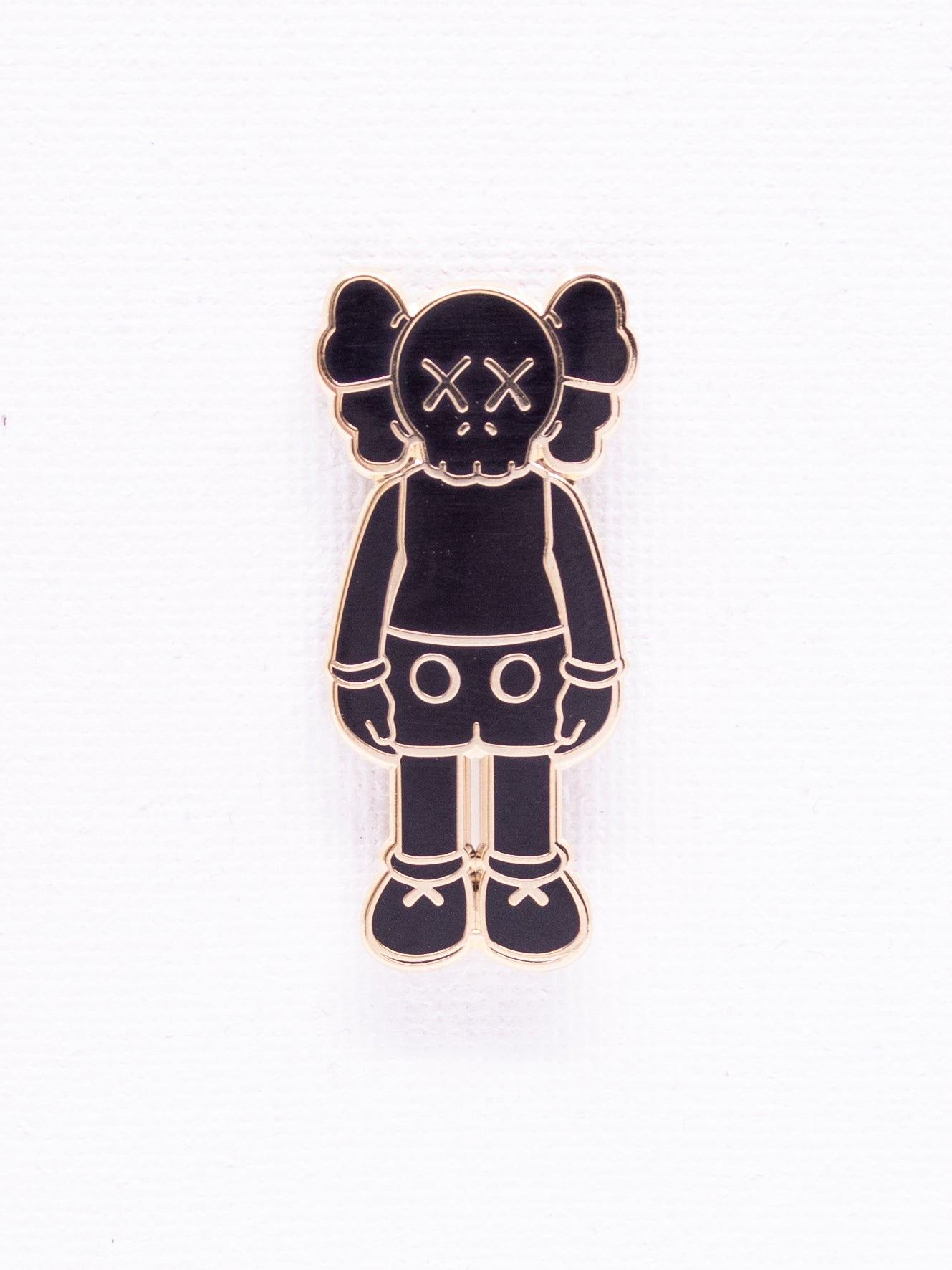 HypeBeast KAWS Black x Gold Enamel Pin
