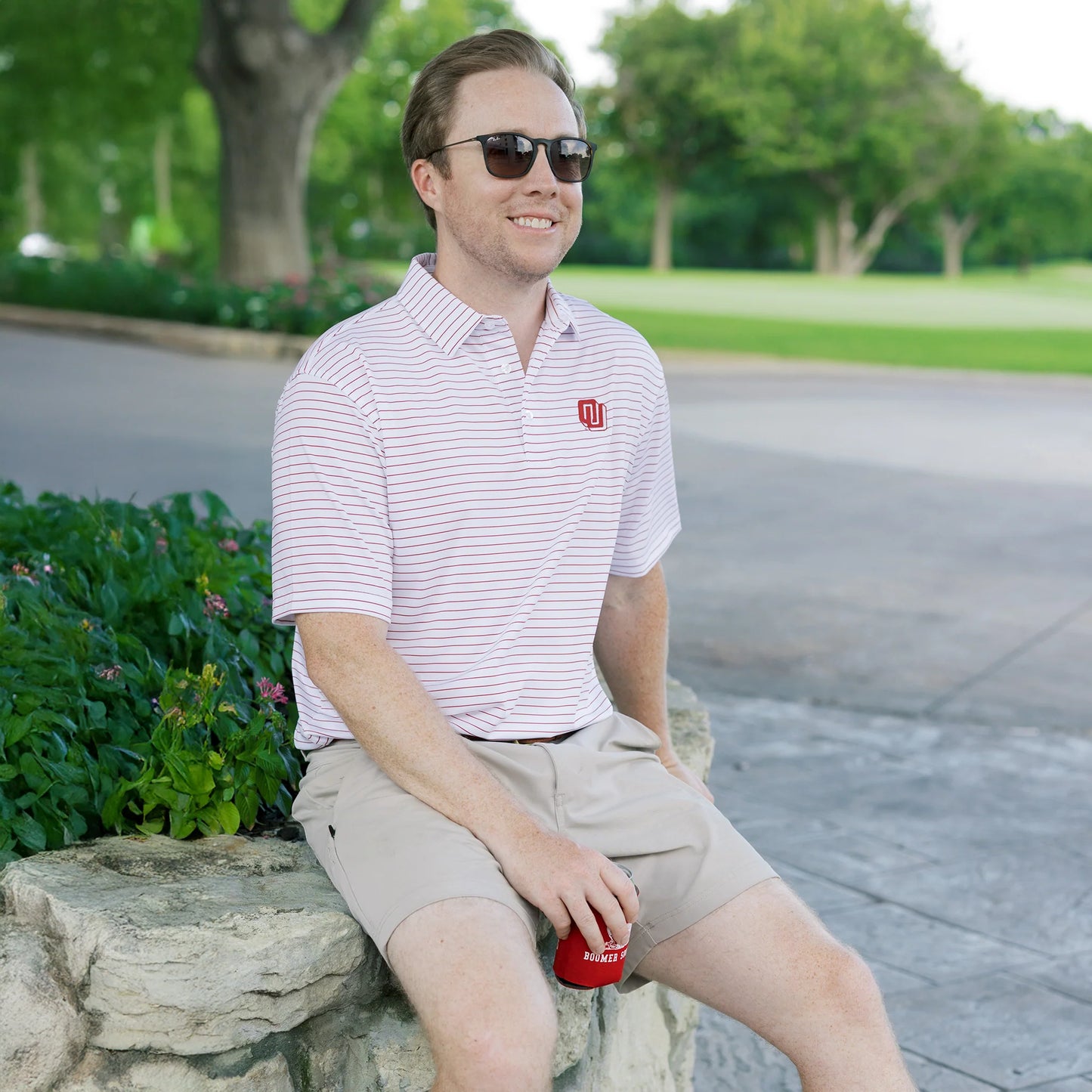Turbo Logo Crimson Stripe Polo