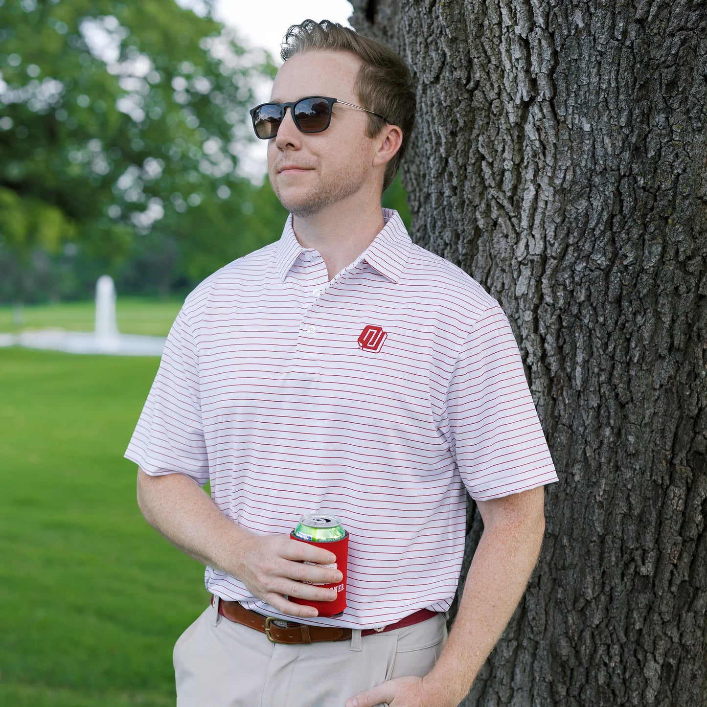 Turbo Logo Crimson Stripe Polo