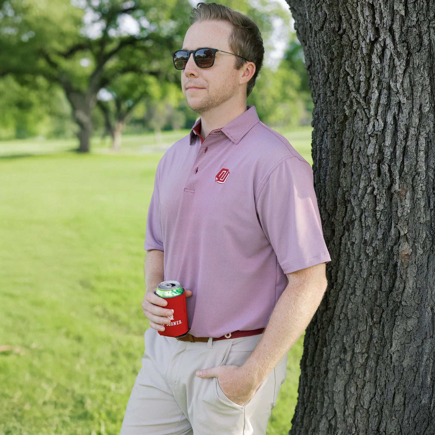 Turbo Logo Mini Stripe Polo - Crimson/White