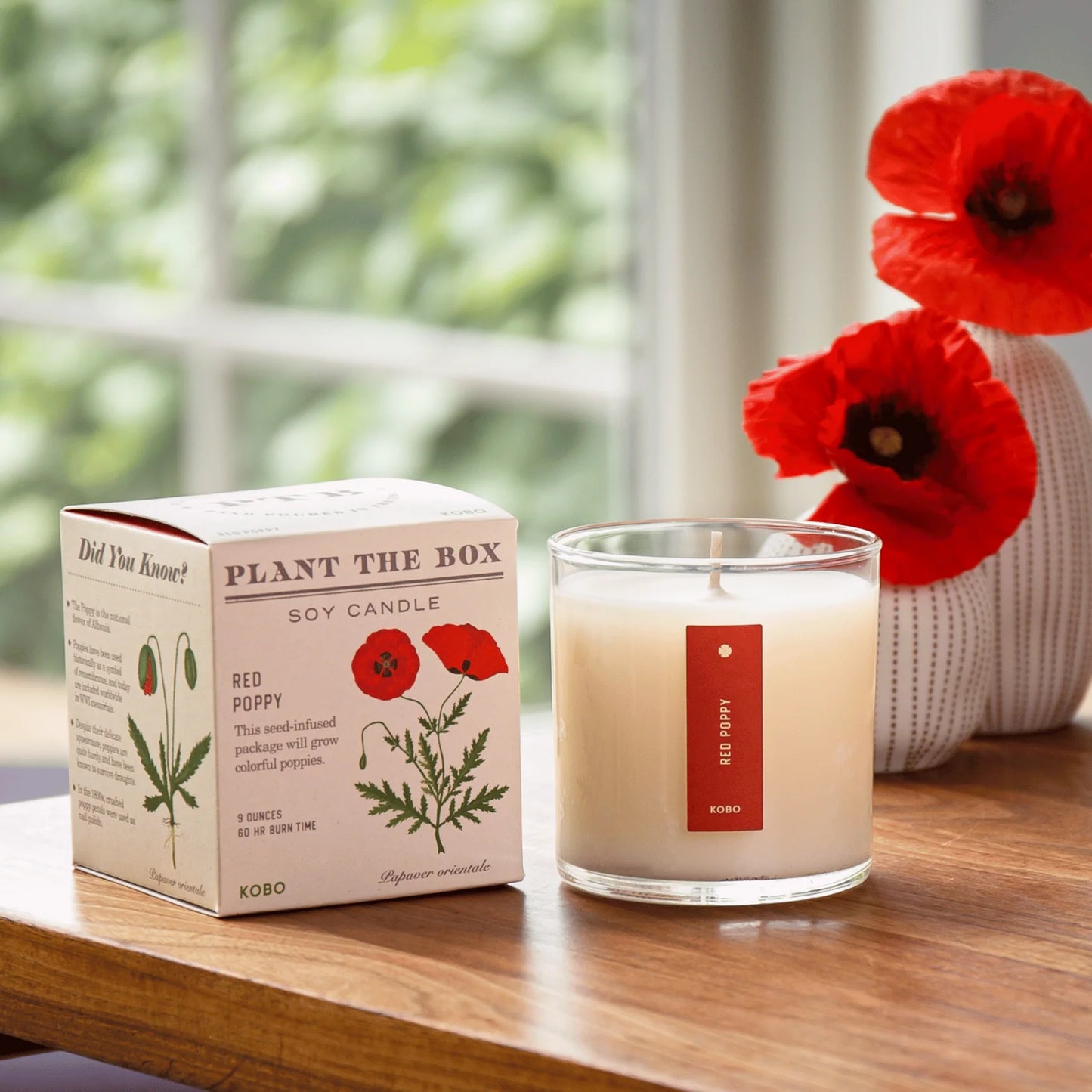 Plant The Box Candle - Red Poppy