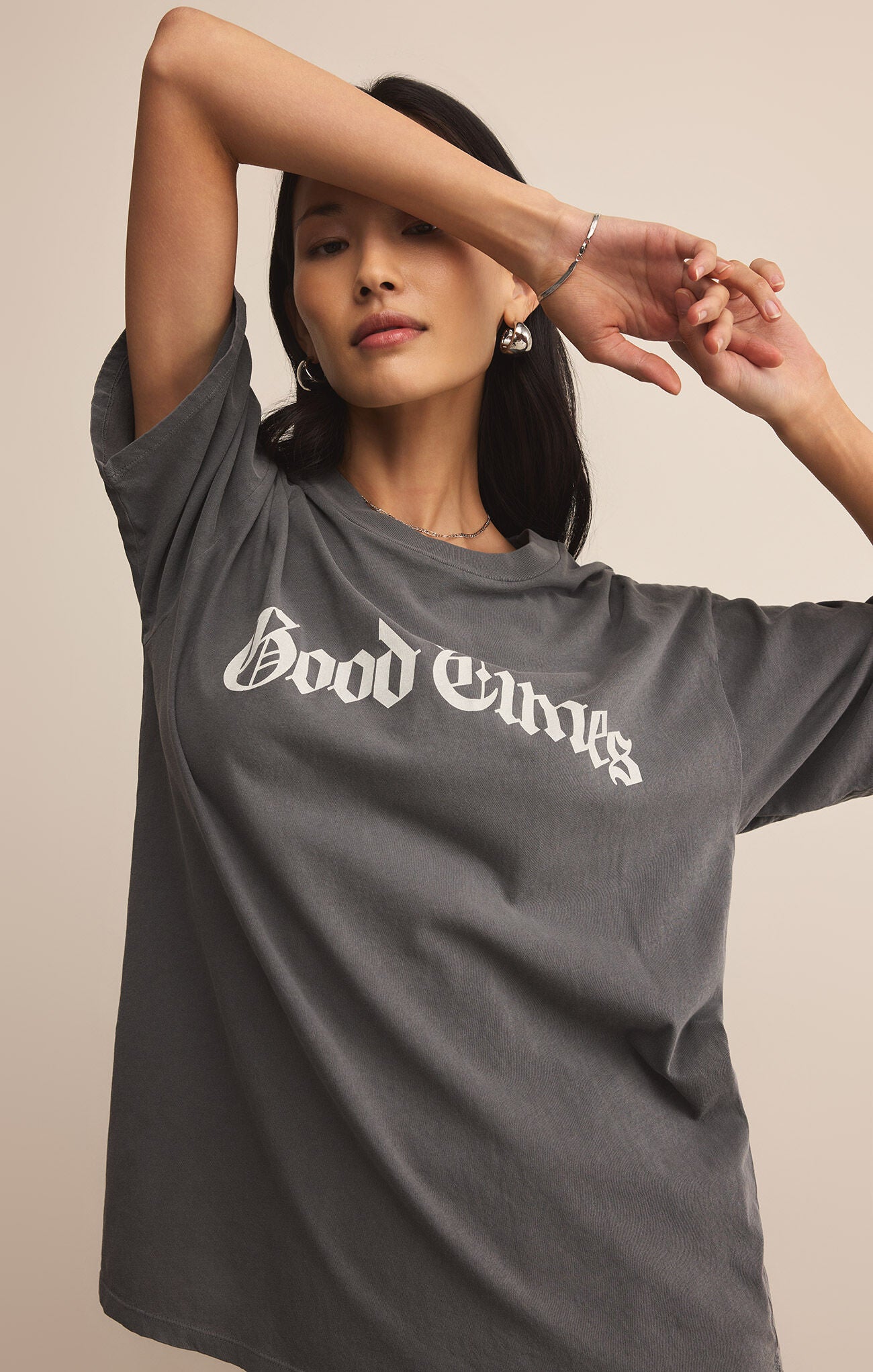 Good Times City Tee - Charcoal Moon