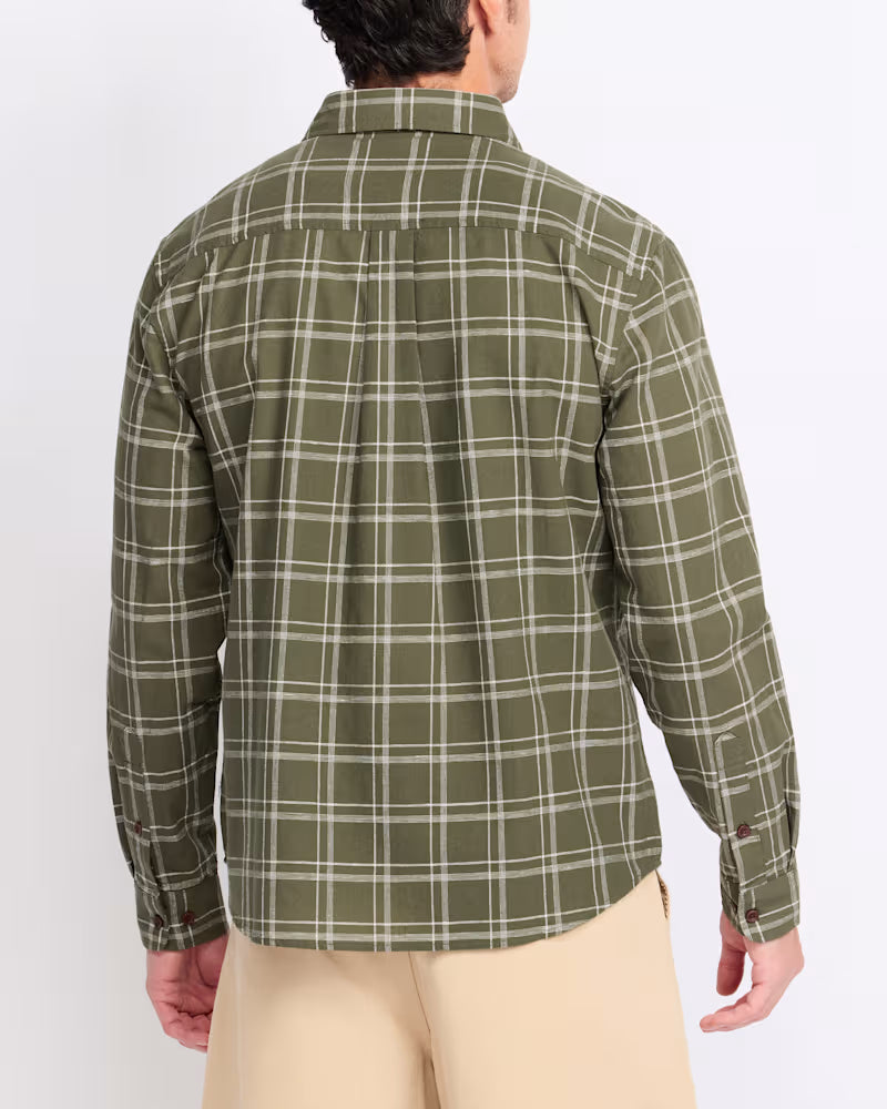Tack Cotton Linen Shirt - Olive