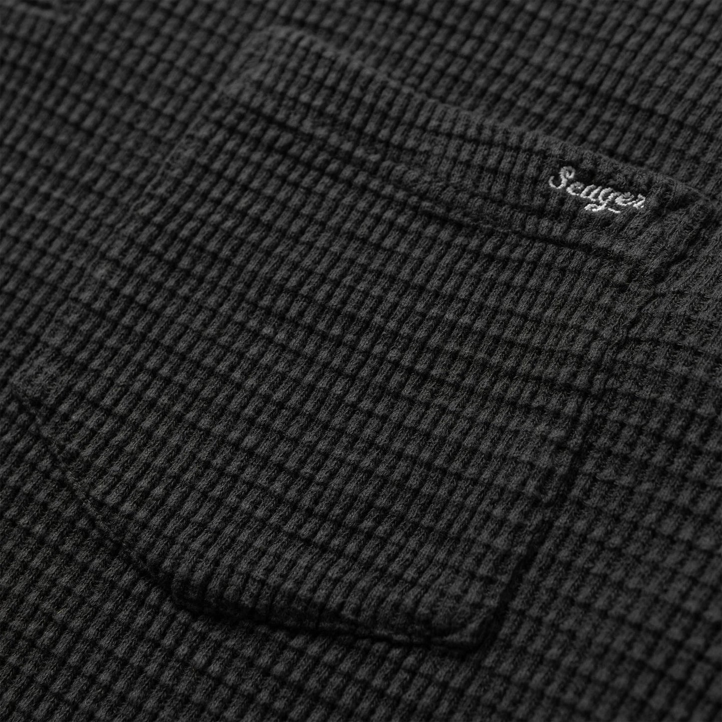 Sawpit Henley Thermal - Vintage Black