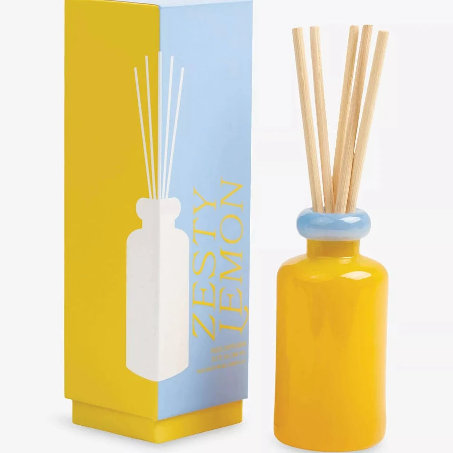 Stacked 3.2fl oz./94ml Glass Diffuser Yellow Zesty Lemon