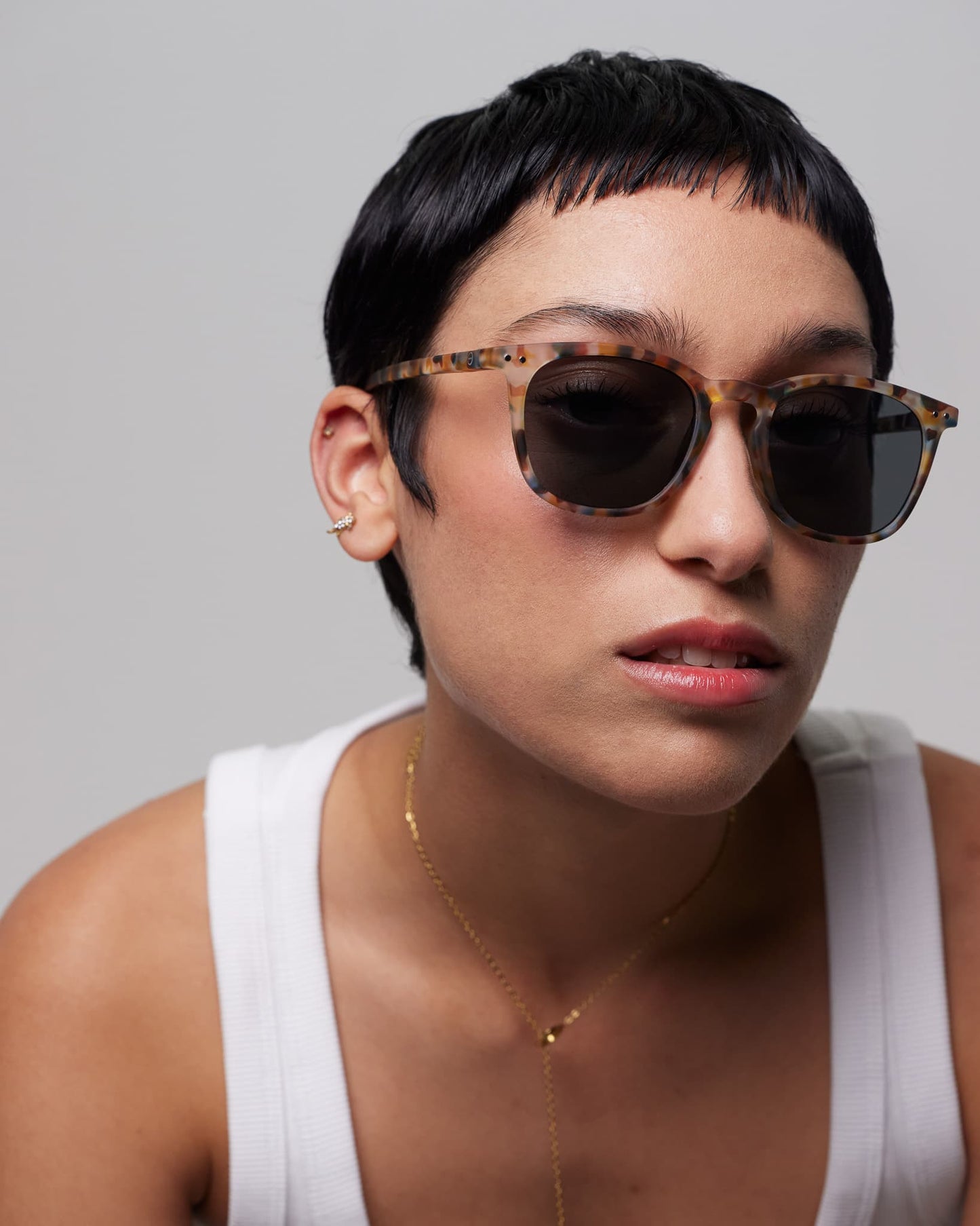 #E Reading Sunglasses - Blue Tortoise +1