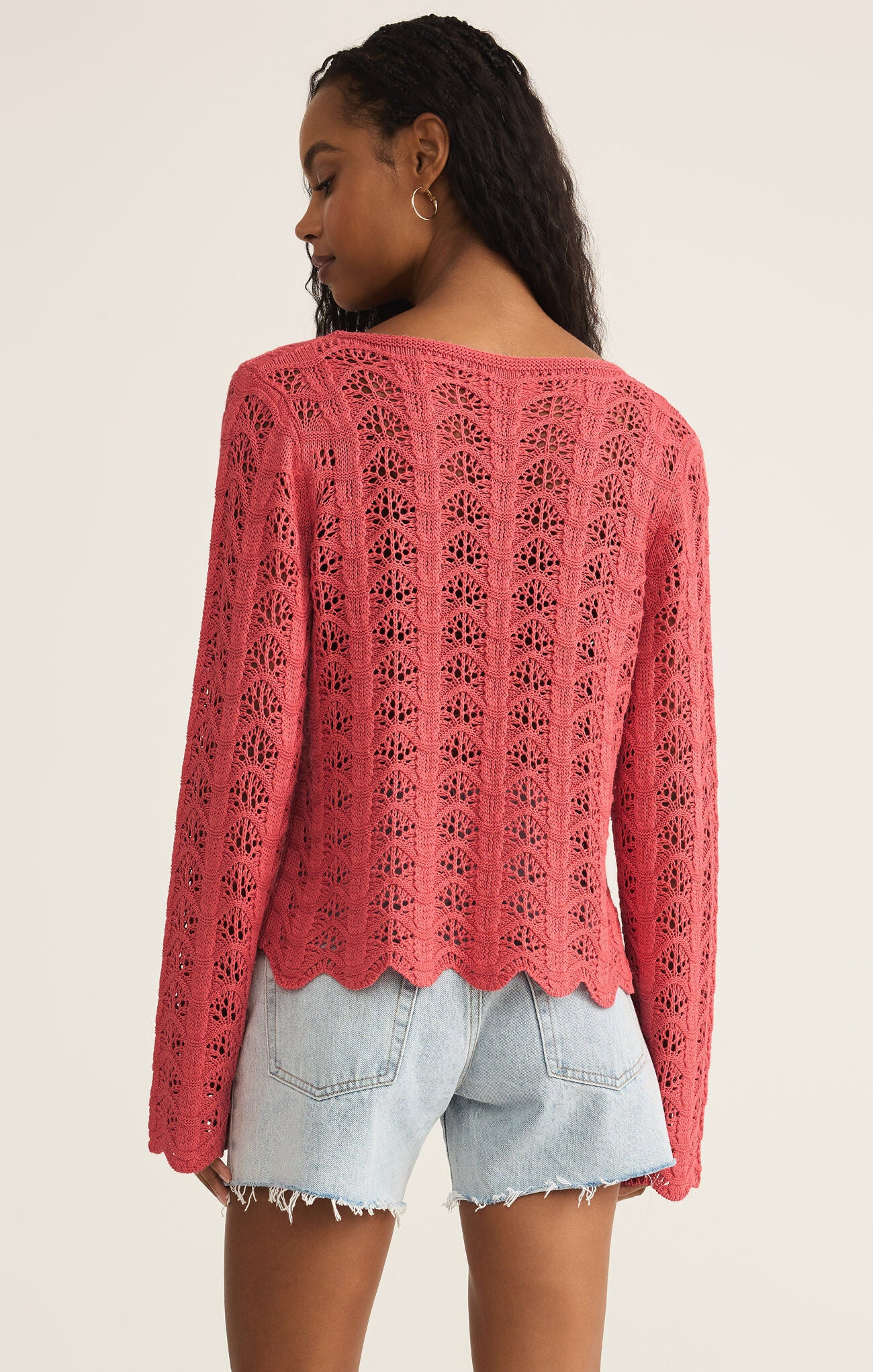 Azura Crochet Sweater - Persimmon