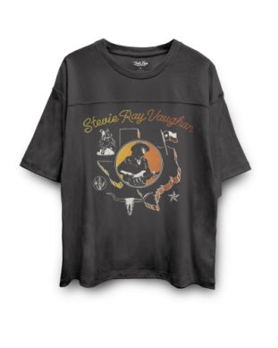 Stevie Ray Vaughn Texas Oversized Tee - Vintage Black