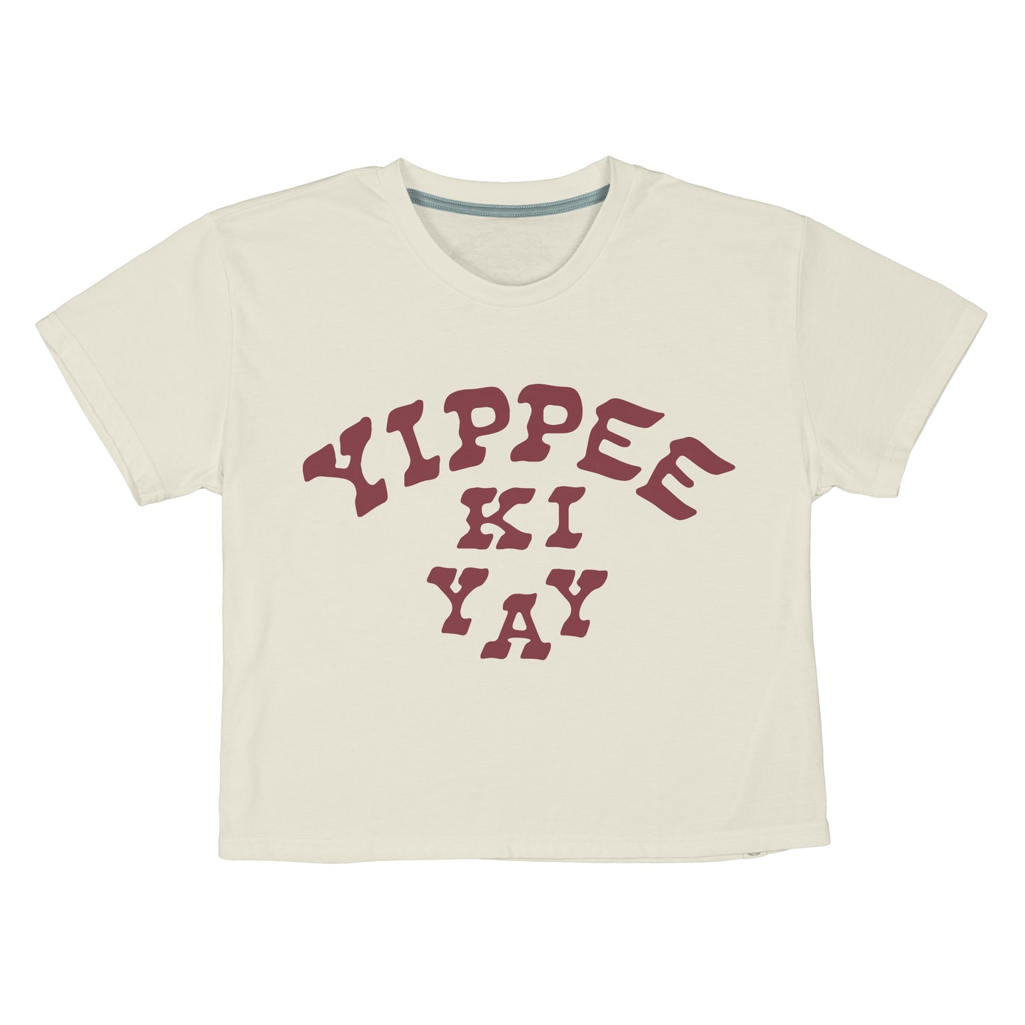 Yippee Ki Yay Women's Crop Tee - Beige