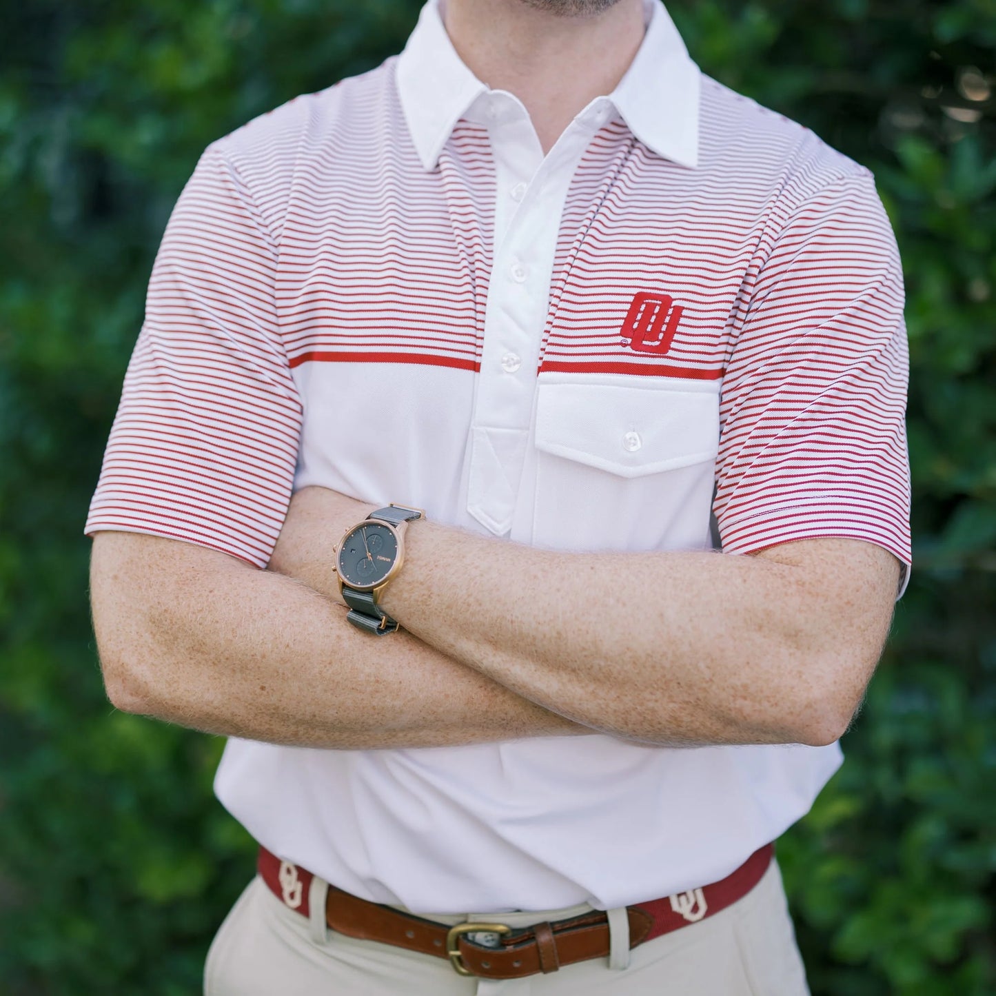 Disco Logo Polo w/ Crimson Striping