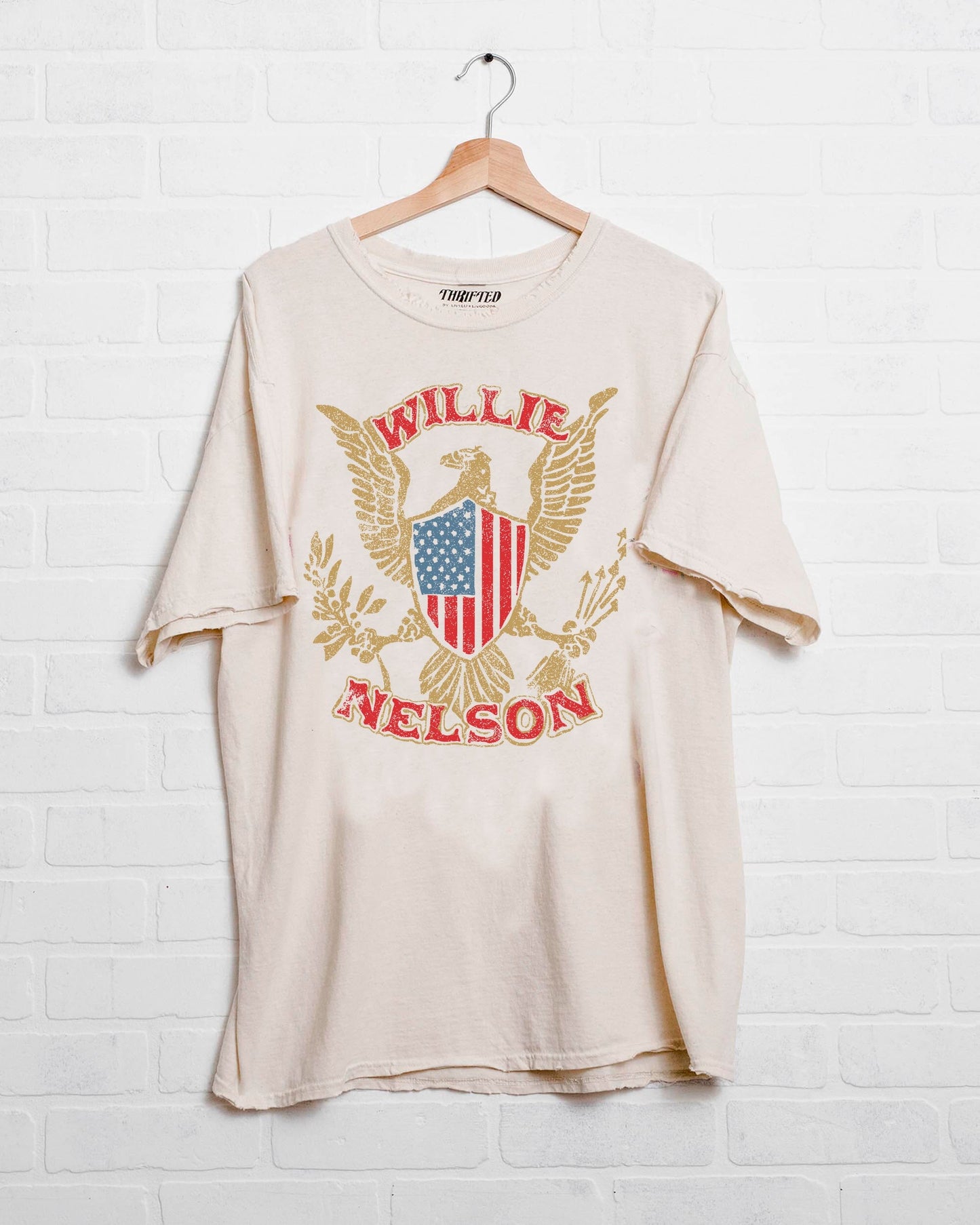 Willie Nelson Eagle Shield Thrifted Tee