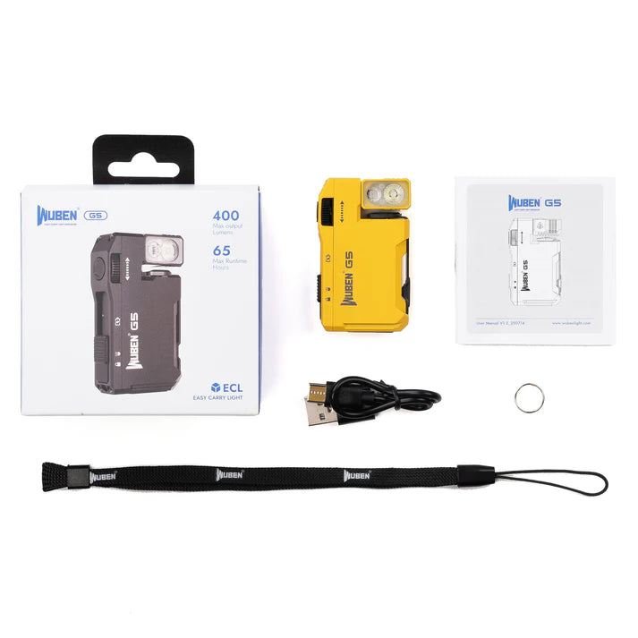Wuben G5 Rechargable EDC Light - Yellow
