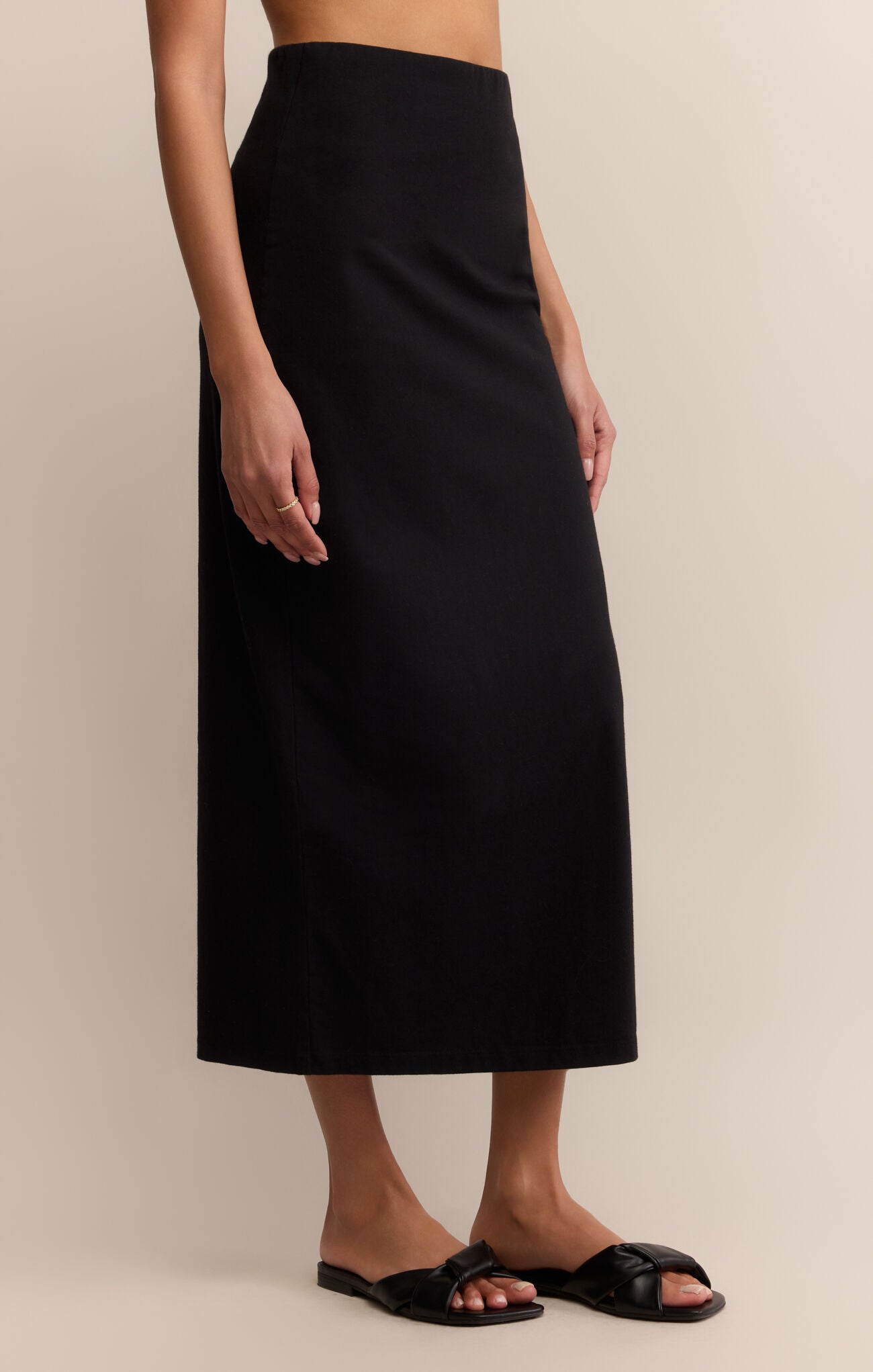 Gail Midi Skirt - True Black